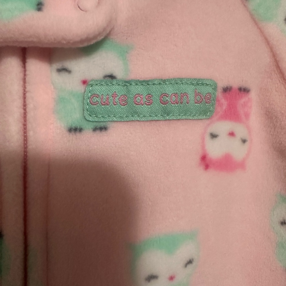 Pink Owl Print babies 0-9M super soft Pajamas NWOT - Picture 3 of 5